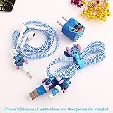 ZOEAST(TM) DIY Protectors Apple Lightning Data Cable USB Charger Data Line Earphone Wire Saver Protector for iPhone 5 5S SE 6 6S 7 8 Plus X IPad iPod iWatch (Basic Styles, Stitch)