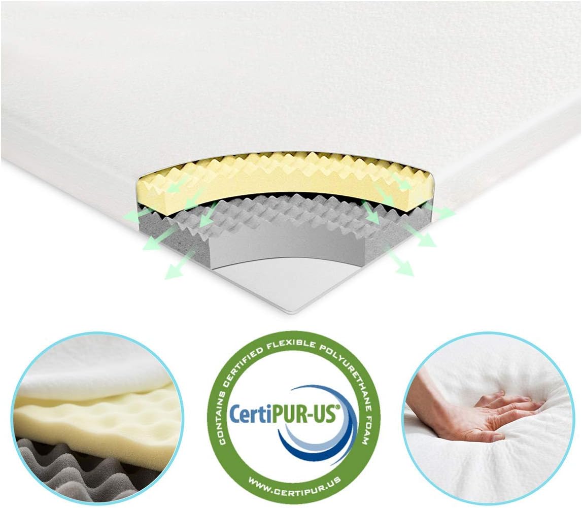 Vesgantti 6cm Mattress Topper Super King, 2Layer Memory Foam Mattress