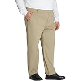 Idtswch Mens Big and Tall Full Elastic Waist Pants Stretch Slacks Casual with Zipper Fly and Pockets