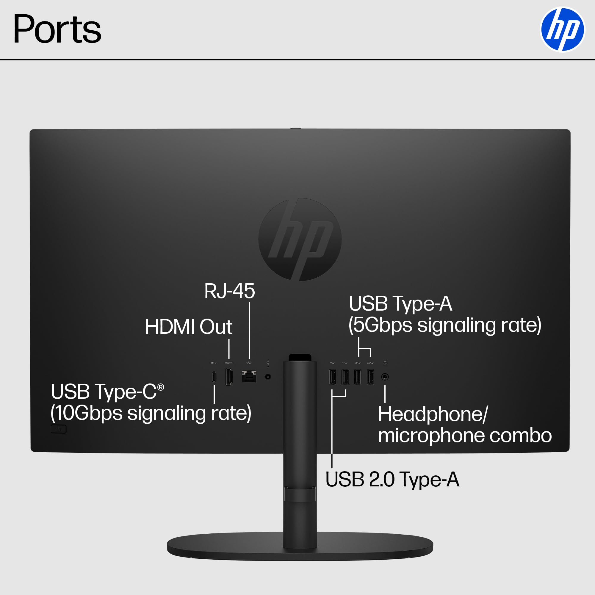 HP 21.45 inch All-in-One Desktop PC, FHD Display, Intel Processor N200, 8 GB RAM, 512 GB SSD, Intel UHD Graphics, Windows 11 Home, Jet Black, 22-dg0340 (2025)
