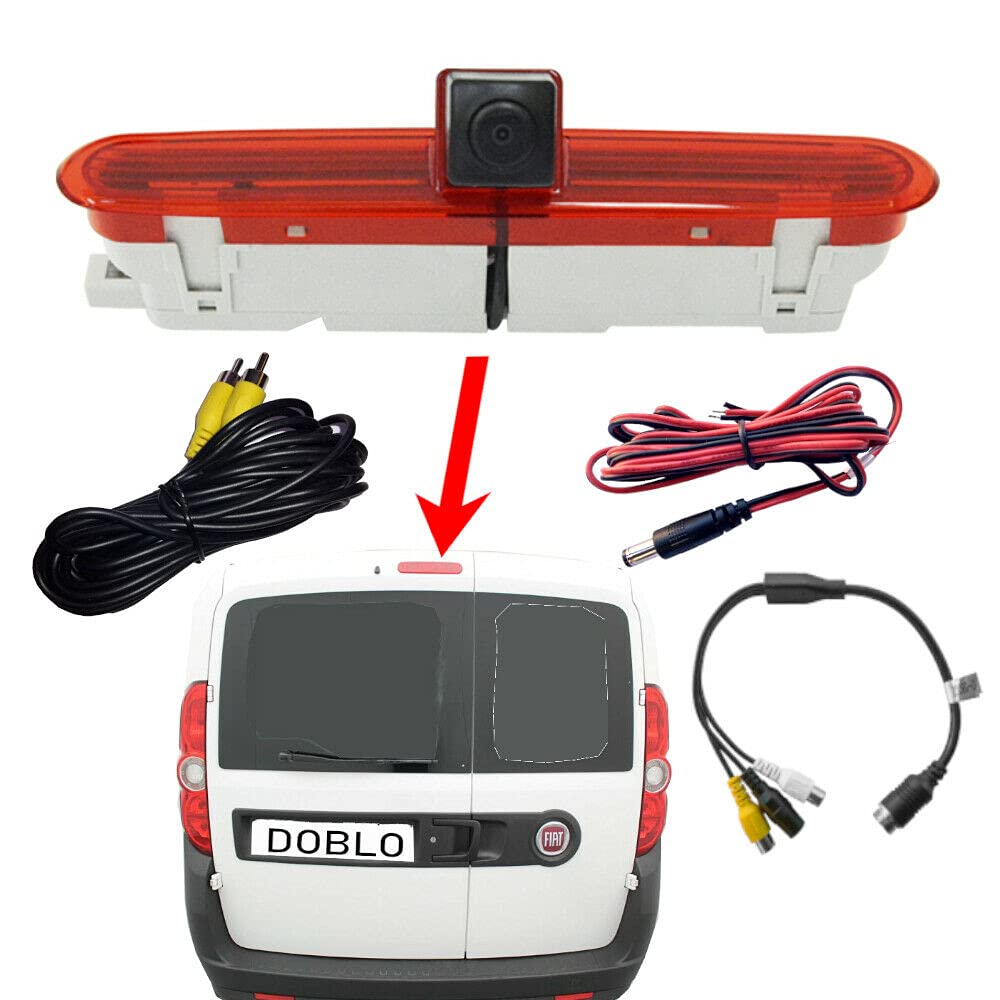 Dolphin Automotive Brake Light Rear View Reversing Camera Fits Fiat Doblo 2010 Onwards and Vauxhall Combo 2011-2018 (Camera Only)