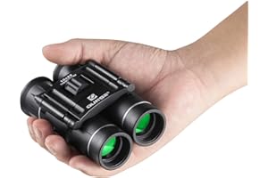 QUNSE Mini Pocket Small Binoculars, 10x25 Bird Watching Compact Folding Binoculars with Waterproof for Adults Kids Travelling