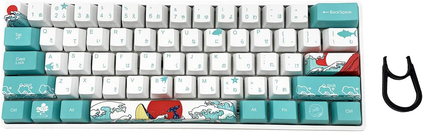 Amazon Mihiyiry Pbt キーキャップ 半透明デザインメカニカルゲーミングキーキャップ 104キー Cherry Mx スイッチと互換性のある キープーラー付き キーセット60 ゲーミングキーボードに最適 コーラルシー 61 9キー 日本語配列 Baod ゲーミングキーボード 通販