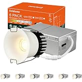 Eclatune 3 Inch Anti-Glare Recessed Lighting IP65 Shower Light 5CCT Waterproof LED Downlight with Junction Box, 2700K-5000K Selectable CRI90+, 12W COB, 1120LM Dimmable ETL 6 Pack