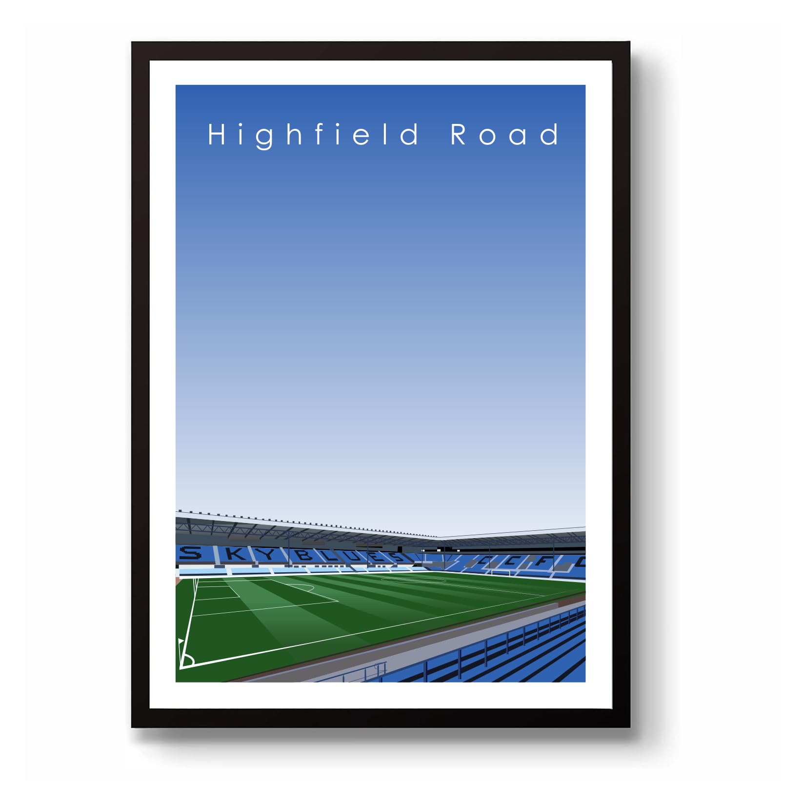 GroundDesigns COVENTRY CITY FC Gift HIGHFIELD Football Art Print