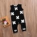 Newborn Kids Baby Boys Girls Sleeveless Summer Cotton Romper Jumpsuit Outfits (90 (12-18M), Black)