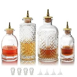 Bitters Bottle for Cocktails Set of 4 - Glass