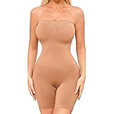 HOMETA Strapless Bodysuit Shapewear Tummy Control for Women Seamless Full Body Shaper Shaping Shorts with Removable Straps