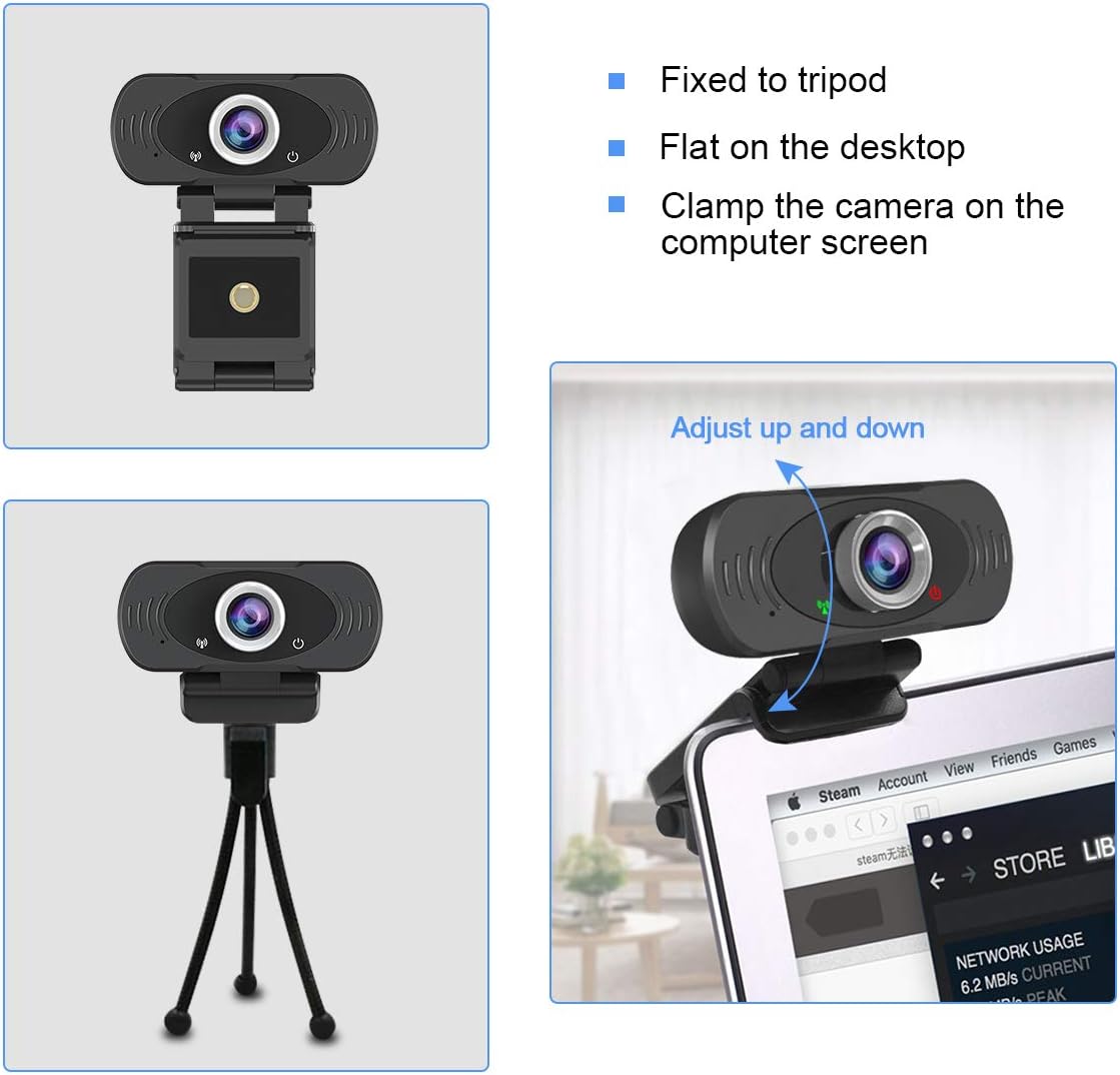 1080p USB Webcam with Built-in Microphone,Widescreen Live Streaming Video Calling for Zoom,Skype,with Tripod and Privacy Cover: Electronics