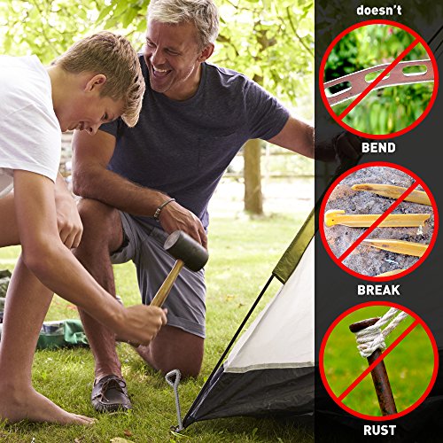 Strong Tent Stakes 12 inch Galvanized Tent Pegs Heavy Duty Anchors