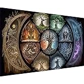 BOHADIY DIY 5D Diamond Painting Kits for Adults Diamond Art Large Size Tree of Life Abstract Tree Landscape Full Drill Crystal Rhinestone Embroidery Craft Kits for Home Wall Decor, 27.5X15.7 Inch