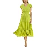 Nanette Nanette Lepore Womens Tiered Pull on Fully Lined Dress with Smock Waist and Pleated Flutter Sleeve