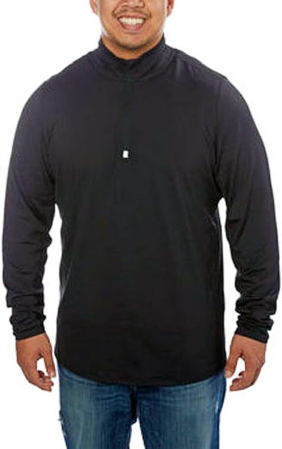Kirkland Signature Men's Active 1/4 Zip Pullover, Black, XL at Amazon