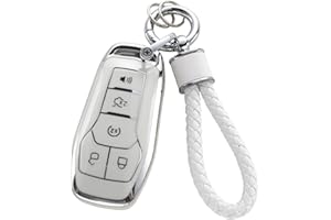 YO&YOYE for Ford Key Fob Cover with Keychain, Soft TPU Key Case Protection Fit for F150 Explorer Mustang Edge Lincoln MKZ MKX MKC