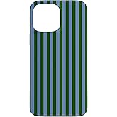 Green and Blue Stripes Geometric Vertical Lines Pattern Case for iPhone 13 Pro Max