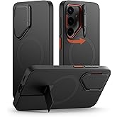 SURITCH for Samsung Galaxy S25 Phone Case, Magnetic Shockproof Bumper Case Slim Protective Cover with Camera Cover & Adjustable Metal Kickstand for Galaxy S25 (2025)-Black