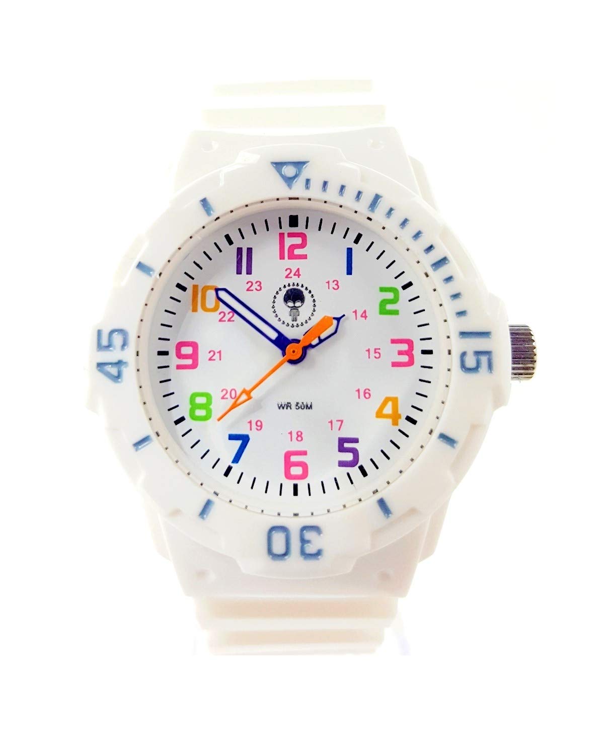 Time Style White & Multicolour Japan Quartz Watch | Military Dial | 5ATM | PU Off White Buckle Strap | Gift Boxed | Suitable for 5+