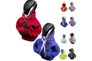 BYLIDRIM Hoodie Gear Shift Cover, Car Gear Shift Cover Hoodie,4.7 Inch Car Shifter Stick Protector Decoration. Universal fit Shift knob Cover Car Interior Decor Accessories (Blue+Red)