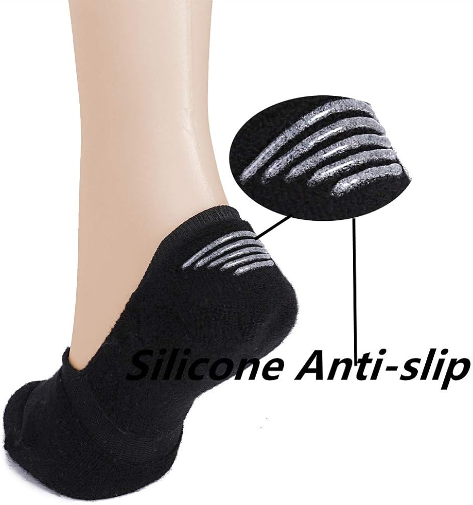 Leotruny 6 Pairs Unisex Thick Cushion Athletic Cotton Non Slip Low Cut Flat Liner No Show Socks at  Women’s Clothing store