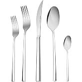 Karaca Tivoli Silverware Set For 6, 30-Piece Everyday Flatware Set, Service For 6, Premium 18/10 Stainless Steel, Heavy Duty 3-7mm Solid Design, Modern Polished Silver