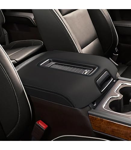 Cubierta De Reposabrazos Para Consola Central – Chevy Silverado Y GMC Sierra 1500 (2014-2018), Asiento Dividido 40/20/40, Negra
