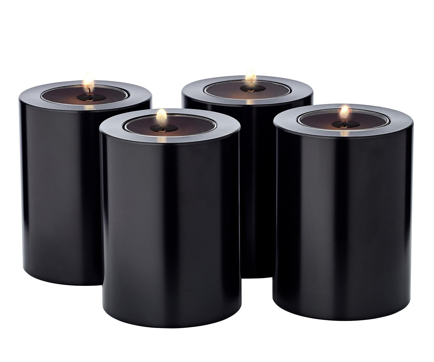 EDZARD Set of 4 Cornelius Tea Light Holders Black Height 8 cm Diameter 6 cm Heat Resistant up to 90 Degrees