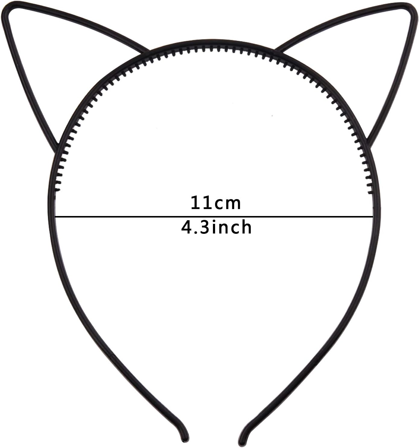Candygirl 10PCS Girl's Plastic Cat Ears Headbands Black Elastic Hairbands for Birthday Party Festive, Black(10pcs) - Image 3