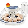 Egg Incubator, Temperature and Humidity Display, Automatic Egg Turning, Egg Candler, Incubators for Hatching Eggs, Auto External Water Bottle Refill, 12 Egg Incubator for Chicken Quail Duck Bird