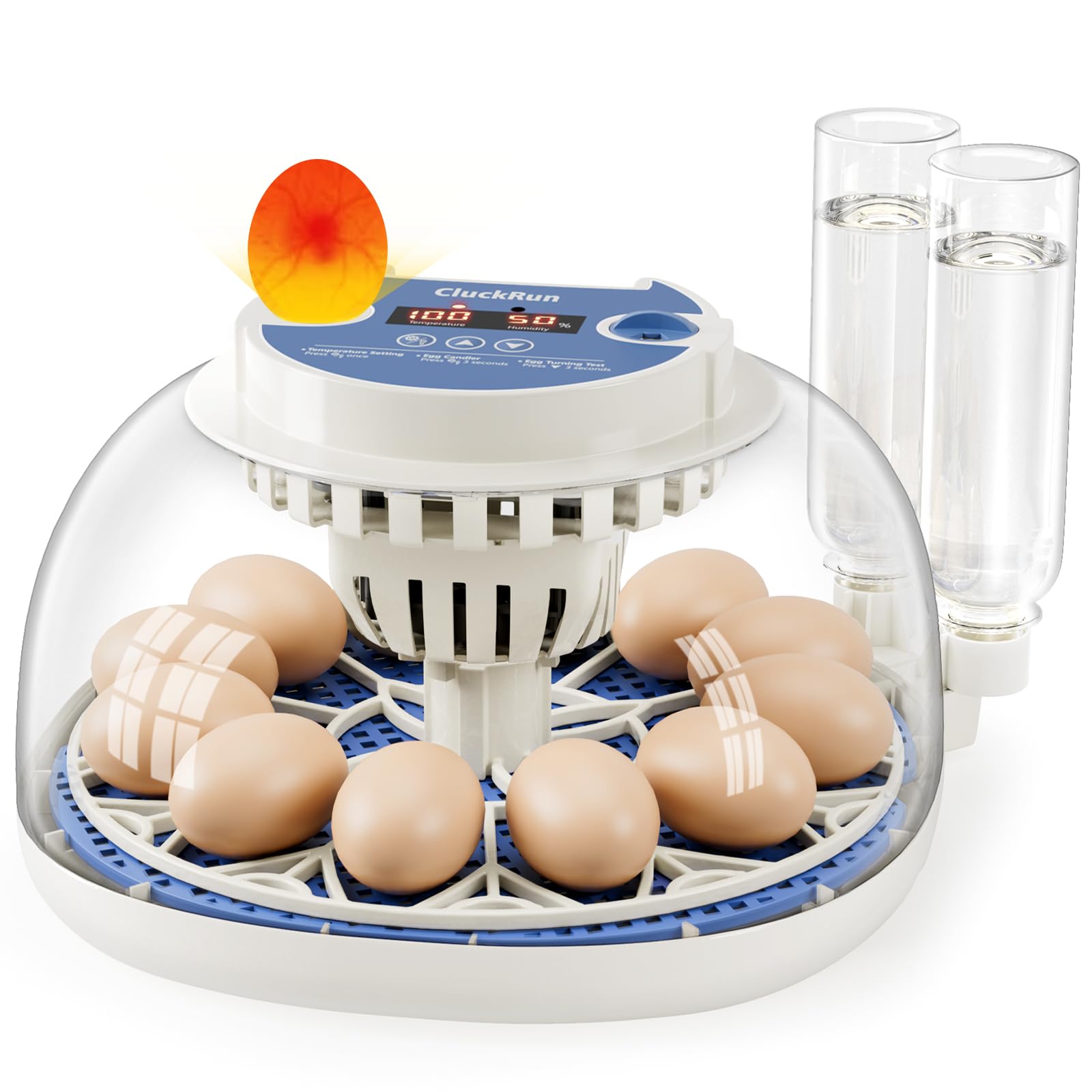 Photo 1 of 12 Egg Incubator with Temperature and Humidity Display, Automatic Egg Turning, Egg Candler, Automatic Water Refill, for Chicken, Quail & Duck Eggs, Perfect for Home, Farm, or Classroom Hatching