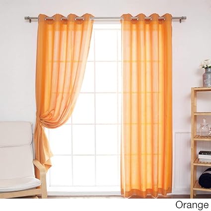 Amazon Com 2pc S 96 Orange Color Gazebo Curtains Set Pair