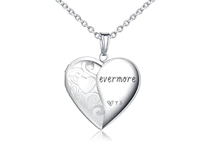 SHBOAZED Love Heart Locket Necklace for Women Photo Locket Hold Pictures Jewelry Birthday Gifts