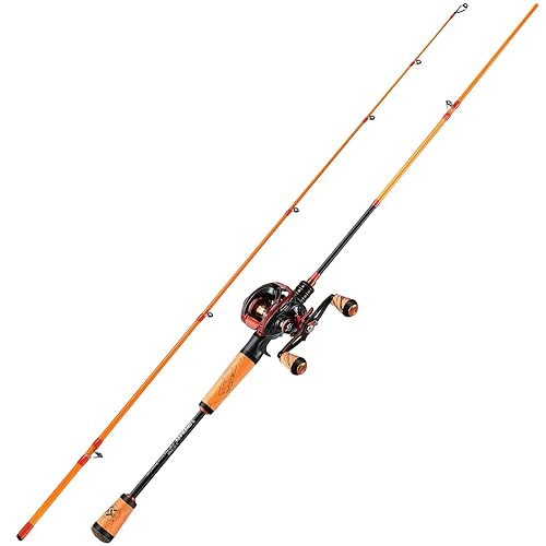 One Bass Fishing Rod and Reel Combo, Medium Fast Baitcasting Combo, 24-Ton  Carbon Fiber 2 Pieces Fishing Poles with Baitcasting Reel Super Polymer  Handle-Orange-1.8M -Right Handed in Saudi Arabia | Whizz Rod