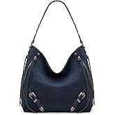 Wrangler Large Hobo Purses and Handbags for Women with Buckle and Fringe Zipper Faux Suede Shoulder Bag