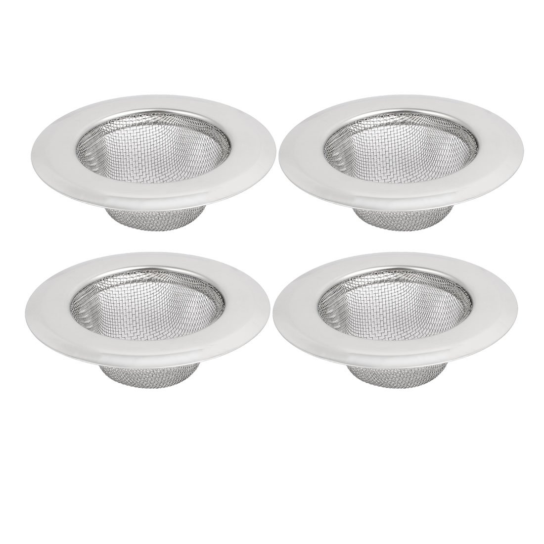 sourcing map 90mm Diameter Stainless Steel Drain Catcher Kitchen Sink Mesh Cover 25mm Height 4pcs