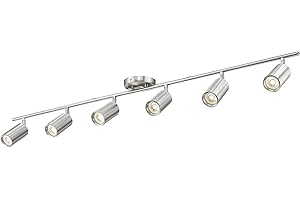 FEMILA 3000K LED Track Lighting, 53" Modern Track Lighting Kit, Come with Bulbs, Brushed Nickel Finish, GU10 Base, 4FS84TL-6 BN