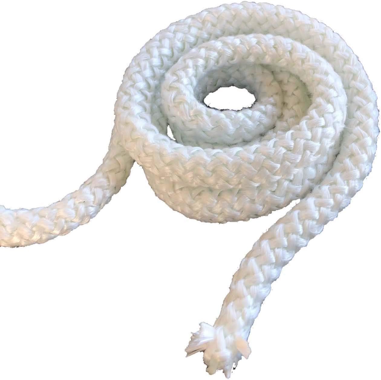Rope Seal - Fiberglass Knitted Rope 1/2" x 8 feet, Soft Silky Easy Install, Stove Boiler Furnace Oven Kiln Door Seal Gasket