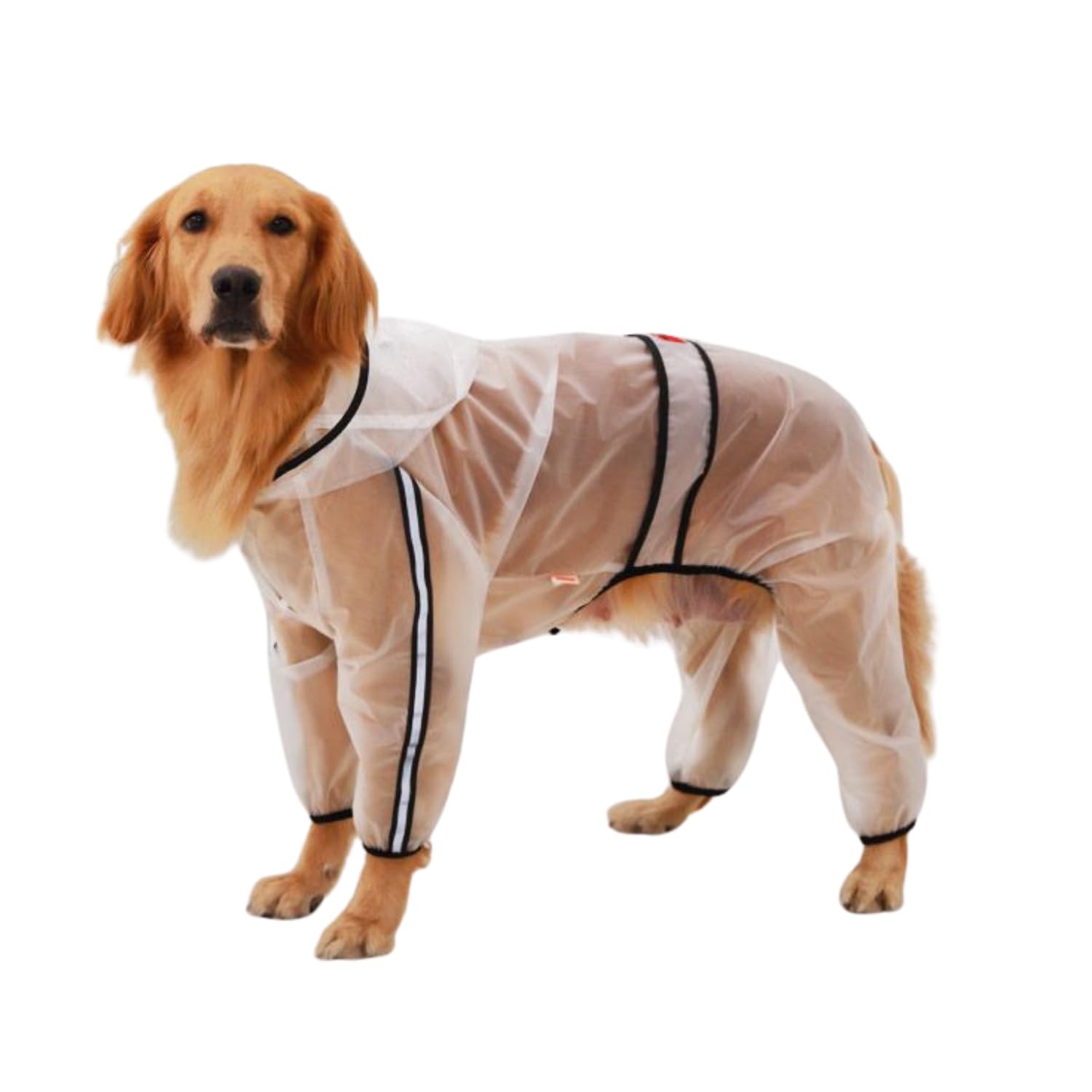 BT Bear Dog Raincoat with Legs,Transparent Four-legs Large Dog Raincoats Waterproof with Reflective Strips & Hood Jumpsuit for Medium Dogs Large Dogs (7XL)