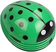 E ECSEM Cute Portable Beetle Ladybug cartoon Mini Desktop Vacuum Desk Dust Cleaner Crumb Sweeper (Green)