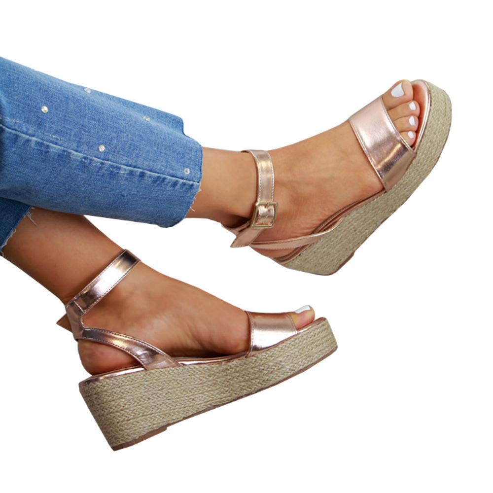 LAICIGO Women's Open Toe Strappy Platform Summer High Heel Slingback