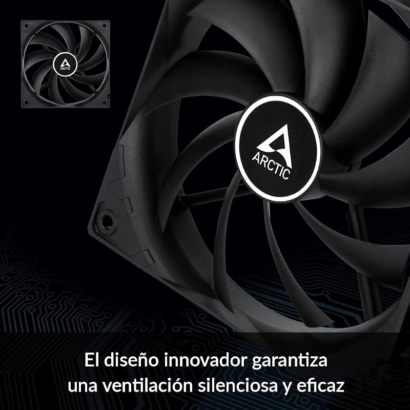 F12 PWM - Ventoinha PC 120mm, Ventoinha 120mm, Ventoinha da Caixa da CPU com Tecnologia de Partilha PWM, Motor Muito Silencioso, Computador, 230-1350 rpm - Preto