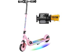 Caroma Electric Scooter for Kids Ages 6-14, 250W/180W/150W Motor & 15 Mph, 85 Mins Ride Time, Adjustable Height & Speed, LED Display, Kids Electric Scooter, Best Gifts for Boys & Girls