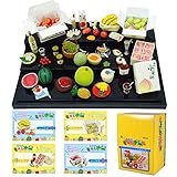 ORCARA Food Miniature Dollhouse Worldwide Fruit And Drink Toy Figure Set of 8