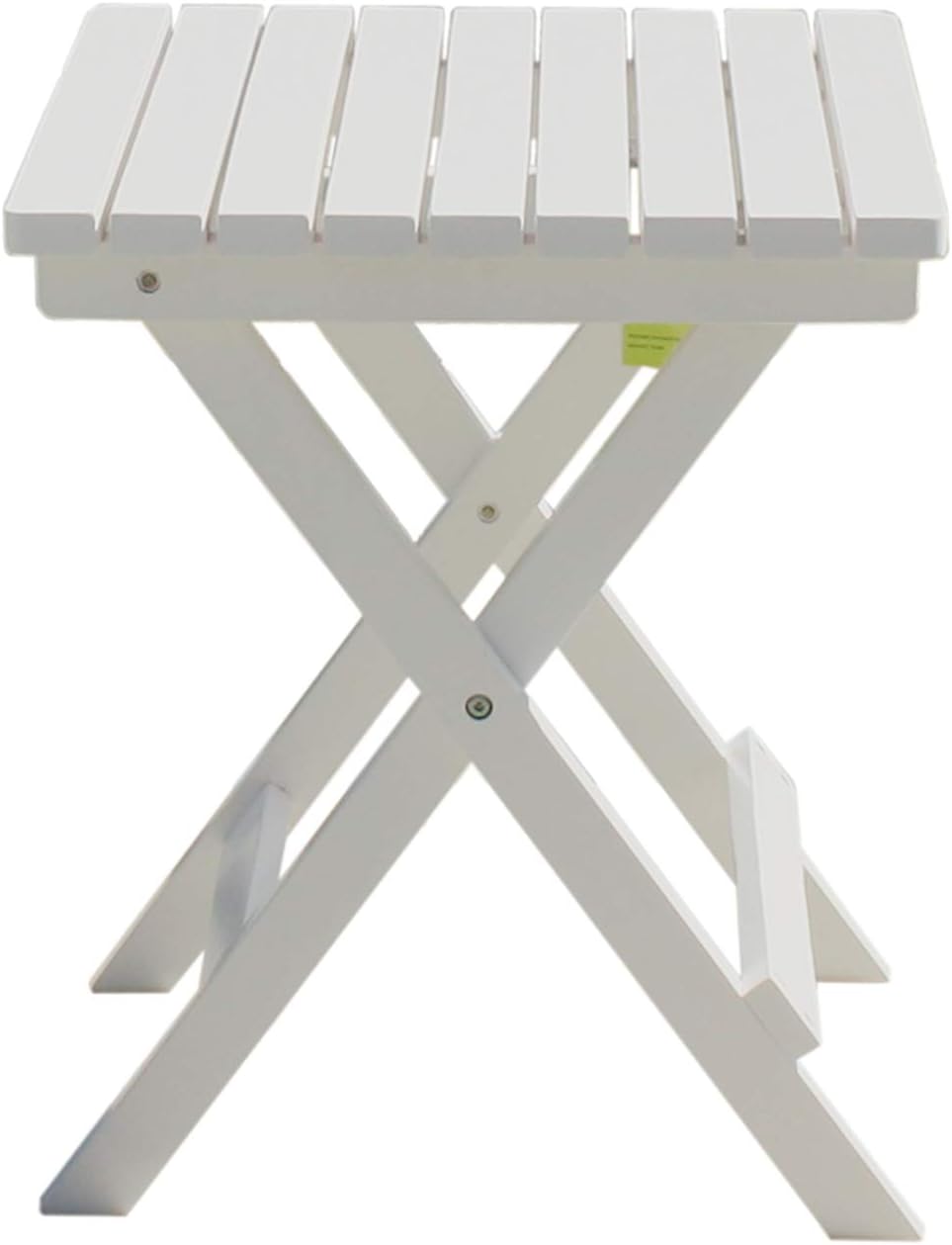 Rockingrocker - T033SWT White Wooden Rectangular Folding Side Table - No Assembly Required - Suitable for Porch and Indoor - W15.75 x D17.72 x H18.9 Inches: Kitchen & Dining