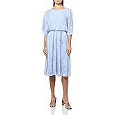 Jessica Howard Womens Boat Neck Dolman Sleeve Spring Midi Dress