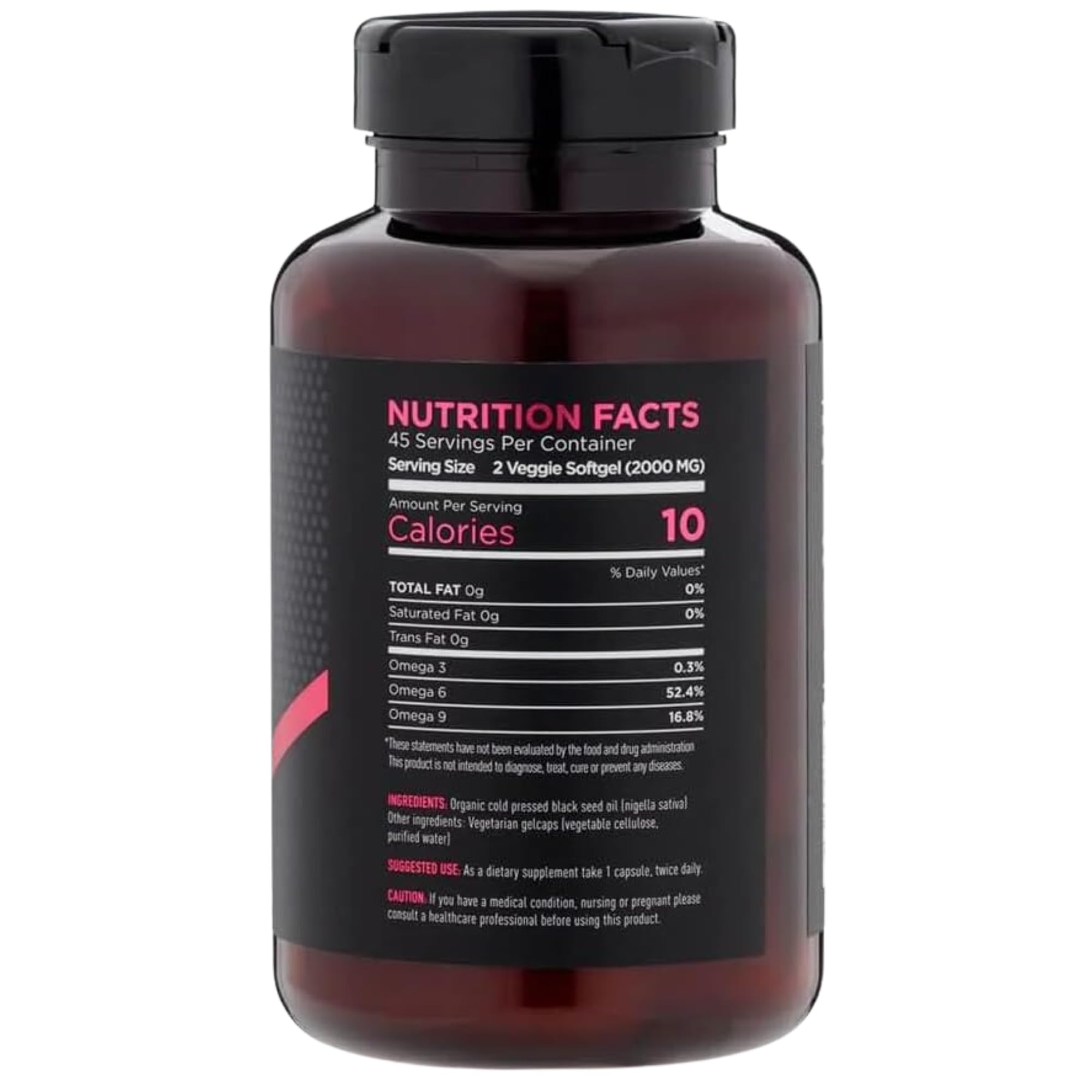 Black Seed Oil Softgel Capsules - Cold-Pressed (2000mg), 1.5%+ High Thymoquinone (TQ), 100% Turkish Nigella Sativa Seed Oil, 90 Vegan Softgels