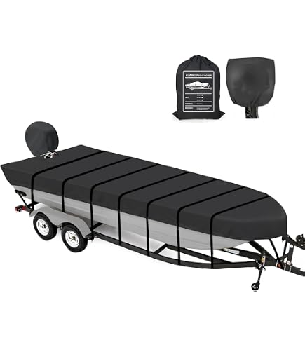 AMGJ Housse de Bateau Impermable Portable, Bâche pour Bateaux en Tissu Oxford 300D pour Yacht, Bateau de pêche, Tri-Coque, Gris,14 to 16ft: 530x290cm AMGJ Housse de Bateau Impermable Portable, Bâche pour Bateaux en Tissu Oxford 300D pour Yacht, Bateau de pêche, Tri-Coque, Gris,14 to 16ft: 530x290cm