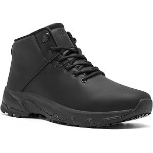 SHULOOK Non Slip Work Boots for Men Slip Resistant Shoes Restaurant Kitchen | Waterproof Mid Top Food Service Chef Ankle Boot