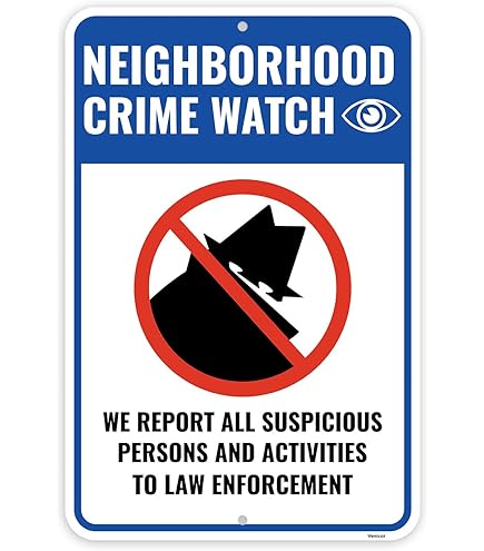 ●NEIGHBORHOOD WATCH Neighborhood Crime Watch 24 Hour Video Surveillance Sign