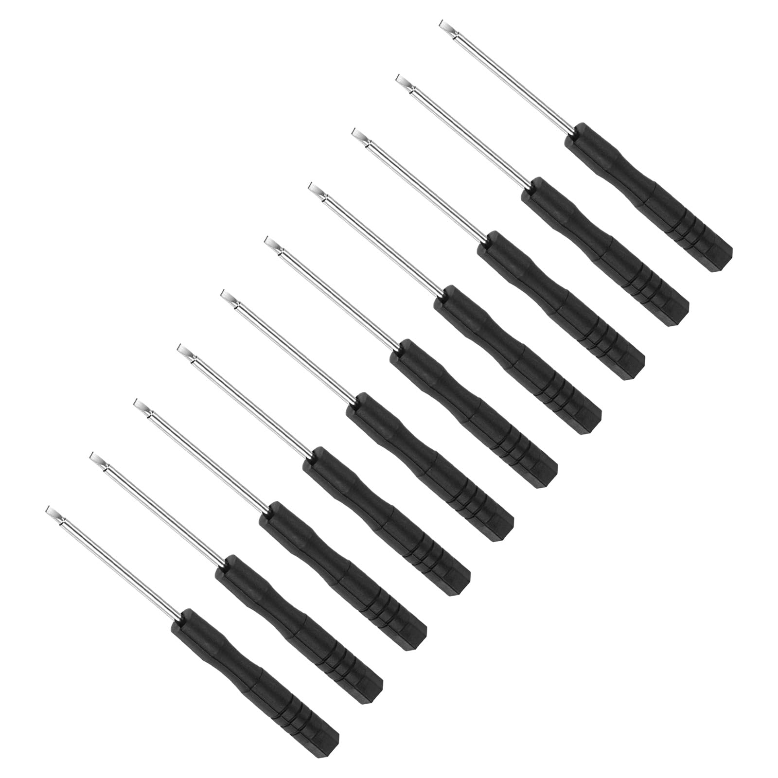 CoCud Tiny Slotted Screwdriver, 1.5mm Size 80mm Length, S2 Steel Flat Screw Driver with Non-Slip Handle - (Applications: for Eyeglasses Watches Electronics Computer), 10pieces