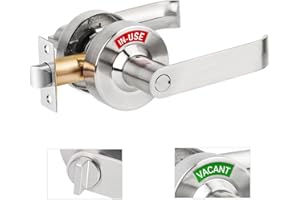 TwoPone Commercial Door Handle Bathroom Door Lock Vacant or in-Use,Commercial ANSI Grade 2 Privacy Indicator Lock for Public Restrooms,Heavy Duty Occupied Sign for Bathroom Door
